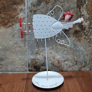 Jewelry Stand Holder Live Love Laugh Metal Angel